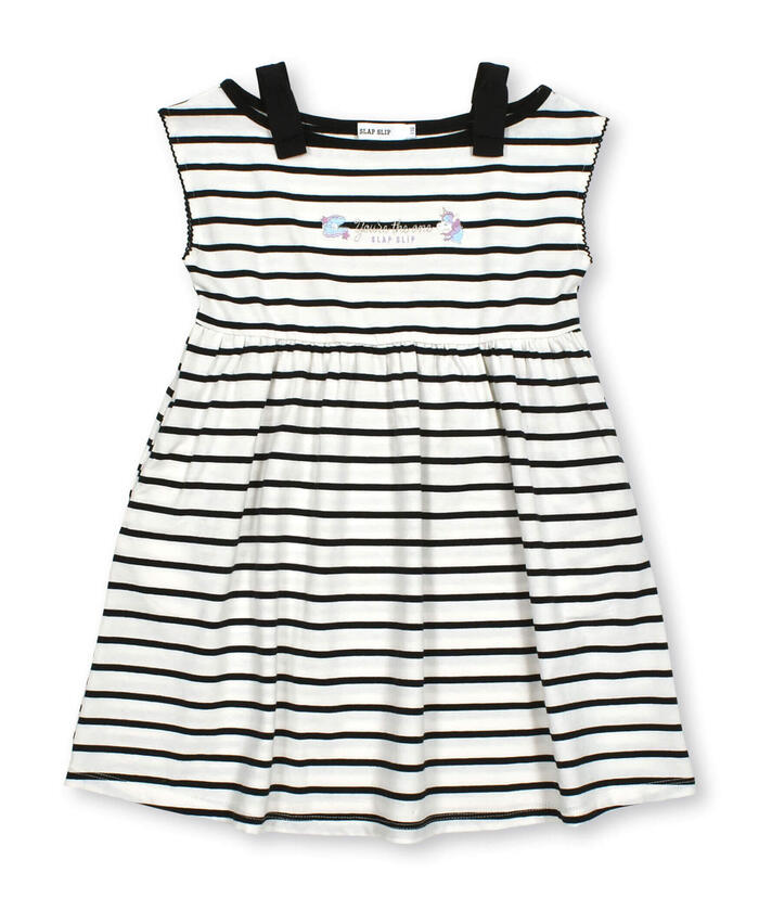 Slap Slip SLAP SLIP Sparkling Embroidered Shoulder-Open Ribbon Dress