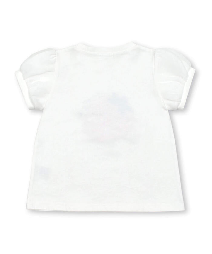 Slap Slip SLAP SLIP Strawberry Cherry Fluffy Motif Sparkling Chiffon Sleeve T-shirt