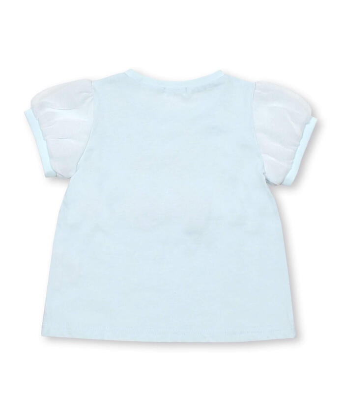 Slap Slip SLAP SLIP Strawberry Cherry Fluffy Motif Sparkling Chiffon Sleeve T-shirt