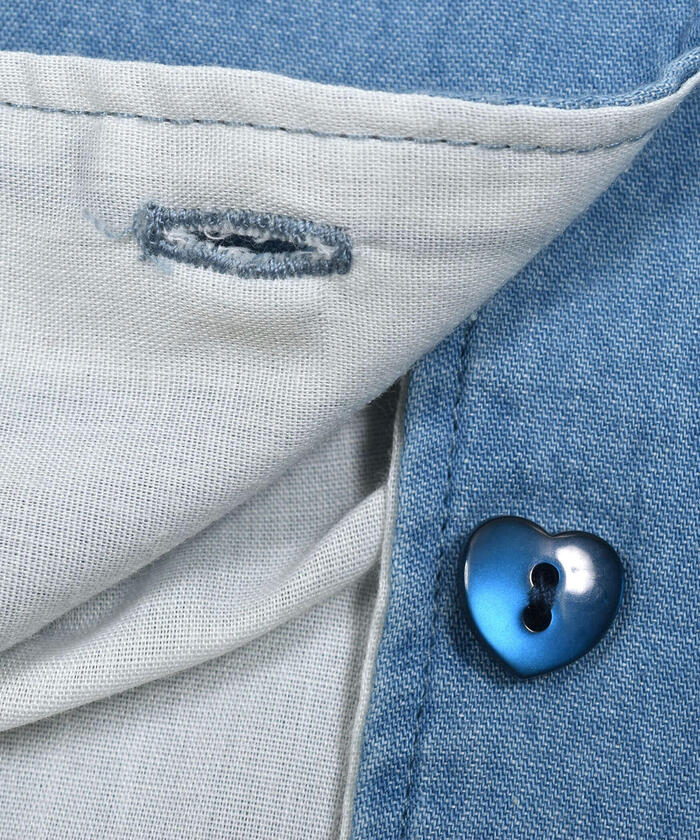 スラップ スリップ SLAP SLIP デニムビスチェハートバックルスカパンセットアップ(90~140cm) （ネイビー） ネイビー