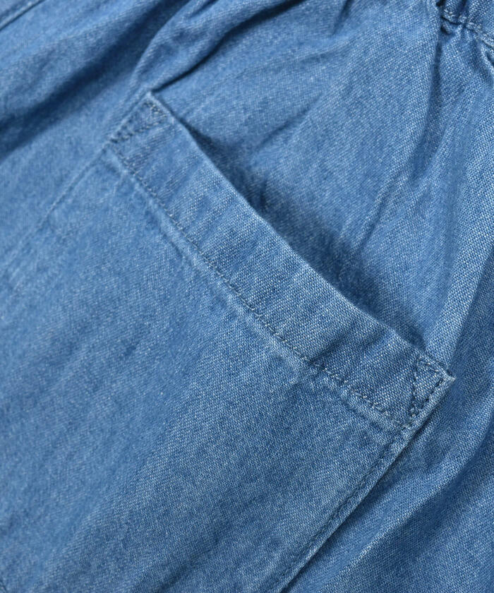 スラップ スリップ SLAP SLIP デニムビスチェハートバックルスカパンセットアップ(90~140cm) （ネイビー） ネイビー