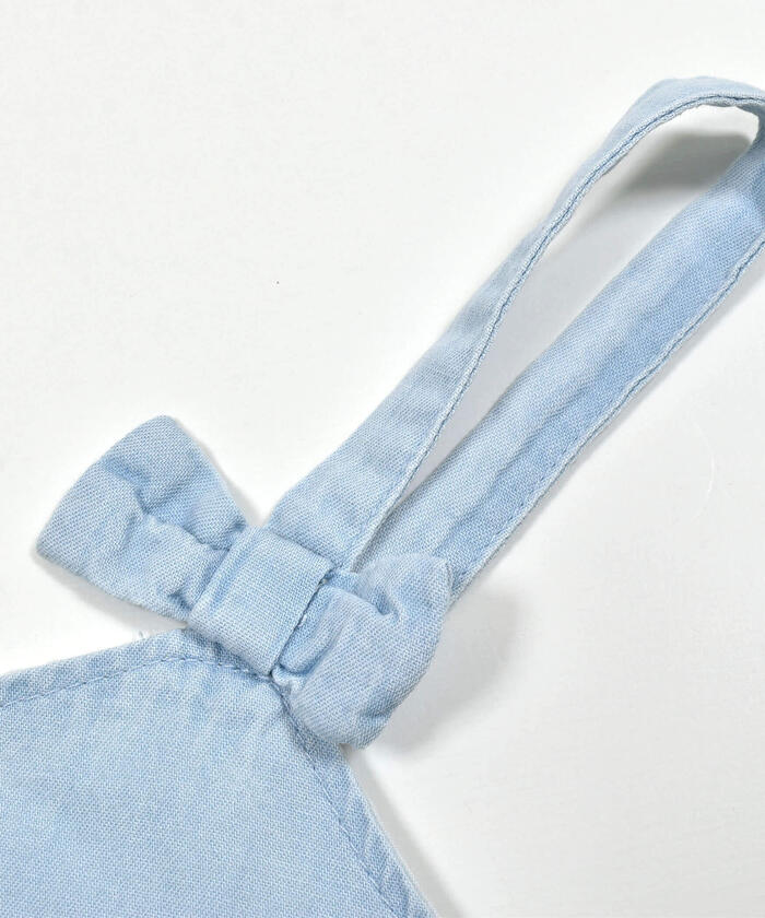 スラップ スリップ SLAP SLIP デニムビスチェハートバックルスカパンセットアップ(90~140cm) （ネイビー） ネイビー