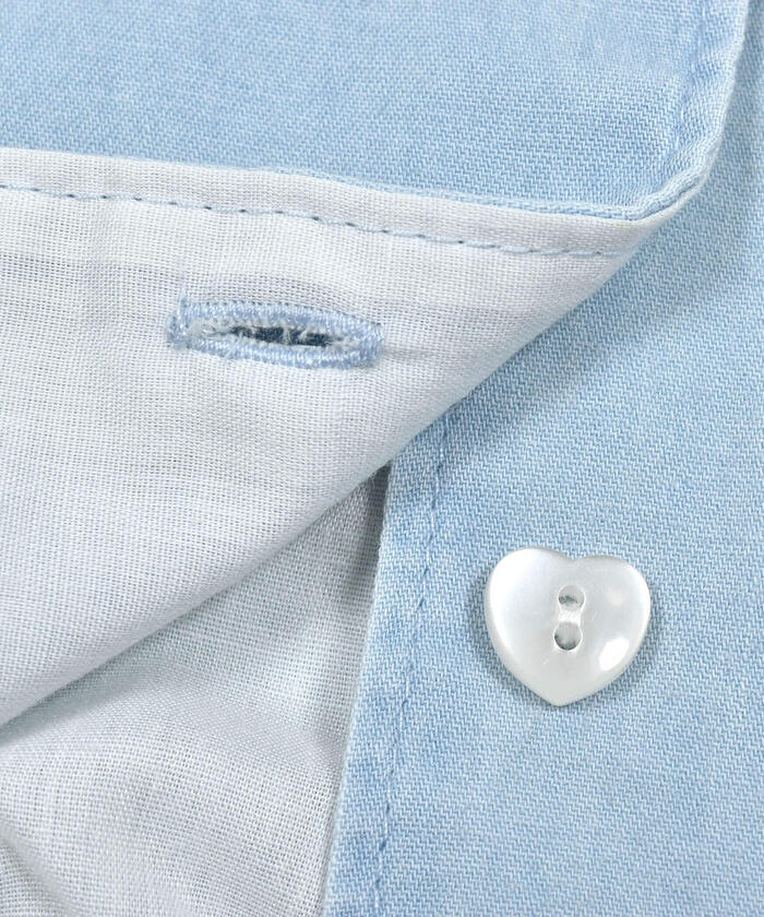 Slap Slip Denim Bustier Heart Buckle Skirt Set