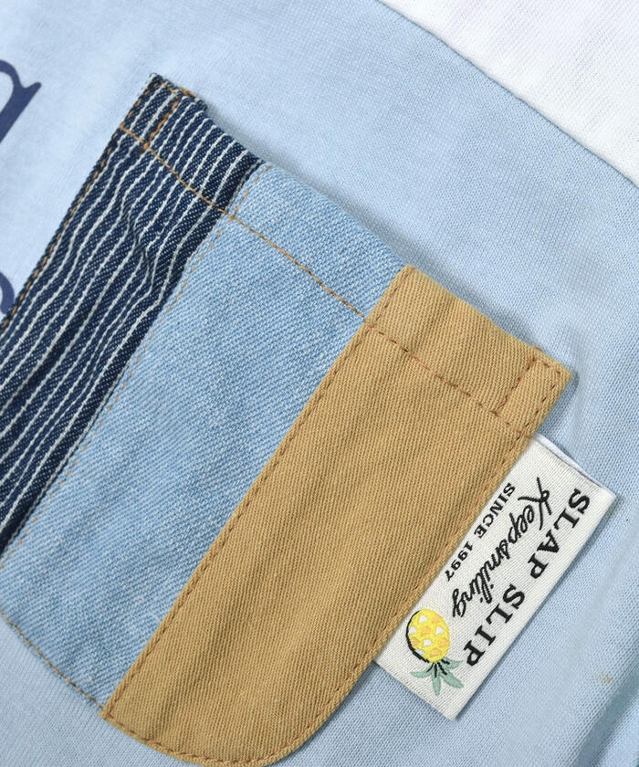 スラップ スリップ SLAP SLIP ポケット付きビッグシルエットバイカラー半袖Tシャツ(80~130cm) （グレー系） グレー系