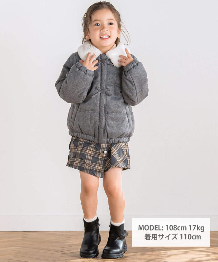 スラップ スリップ SLAP SLIP フワフワファー襟リボン付きショートジャケット