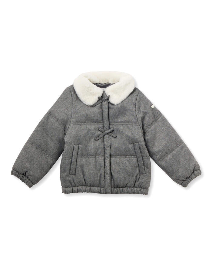 スラップ スリップ SLAP SLIP フワフワファー襟リボン付きショートジャケット