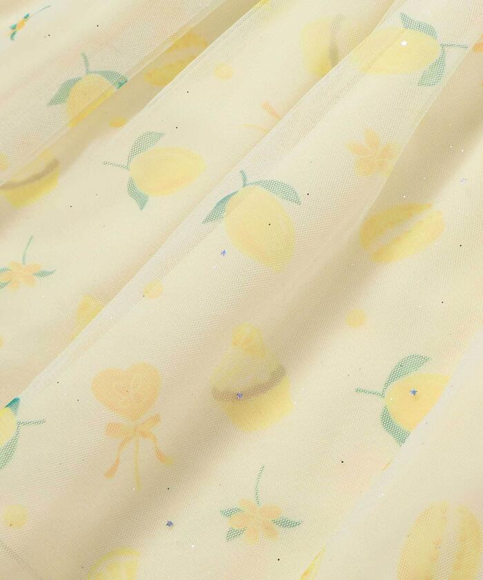 スラップ スリップ SLAP SLIP スイーツ刺しゅうフルーツ柄チュールワンピース(80~130cm) （イエロー系） イエロー系