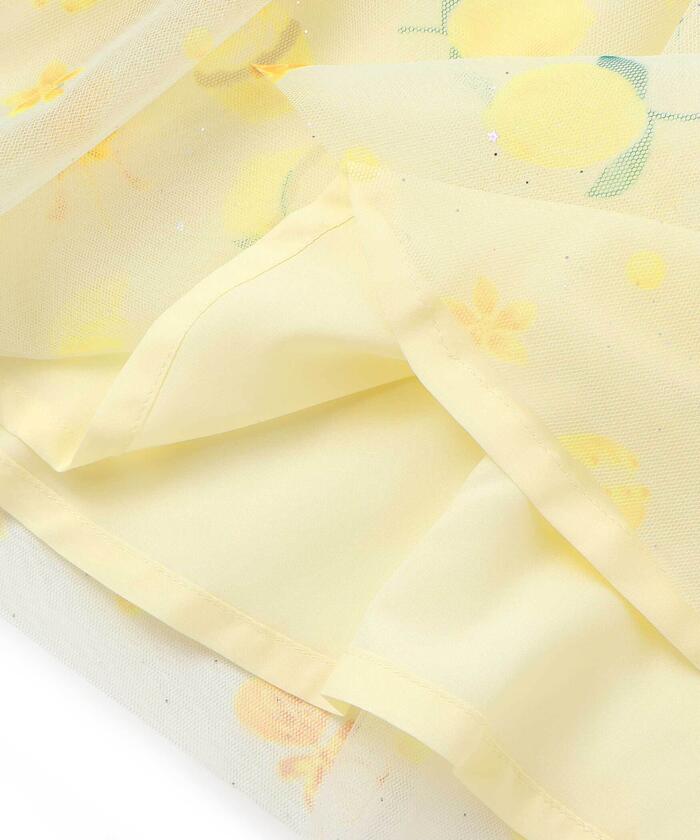 スラップ スリップ SLAP SLIP スイーツ刺しゅうフルーツ柄チュールワンピース(80~130cm) （イエロー系） イエロー系