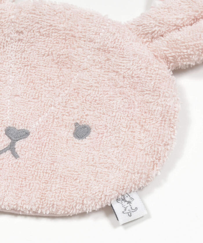 Slap Slip Baby 【Matching】 Sheep Rabbit Bear Animal Face Motif Pile Fabric Bib Baby