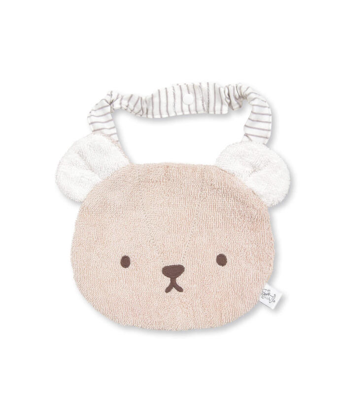 Slap Slip Baby 【Matching】 Sheep Rabbit Bear Animal Face Motif Pile Fabric Bib Baby