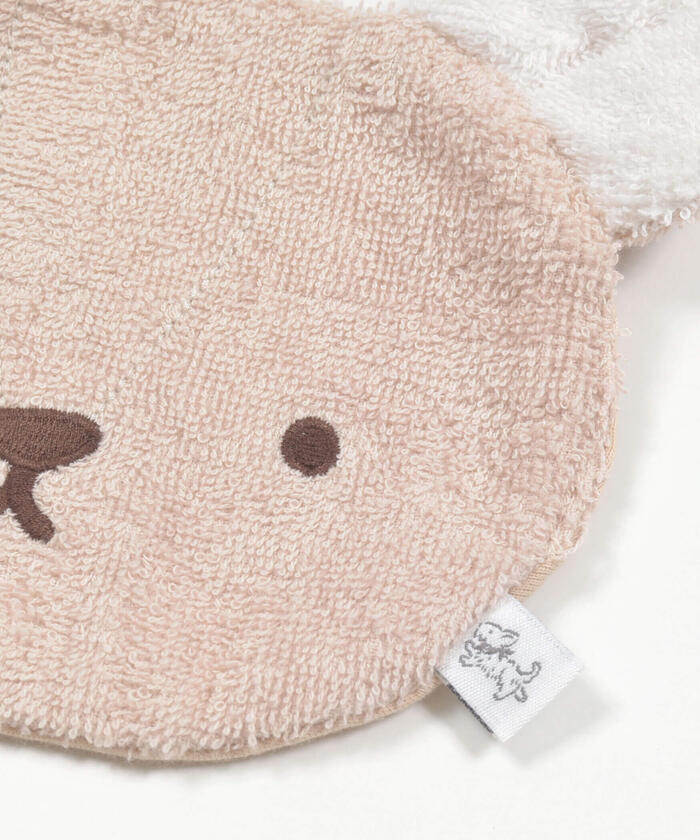 Slap Slip Baby 【Matching】 Sheep Rabbit Bear Animal Face Motif Pile Fabric Bib Baby