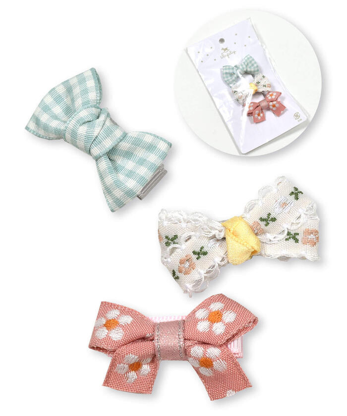 Slap Slip Baby SLAP SLIP BABY Ribbon Candy Flower Hairpin 3-Piece Set Baby