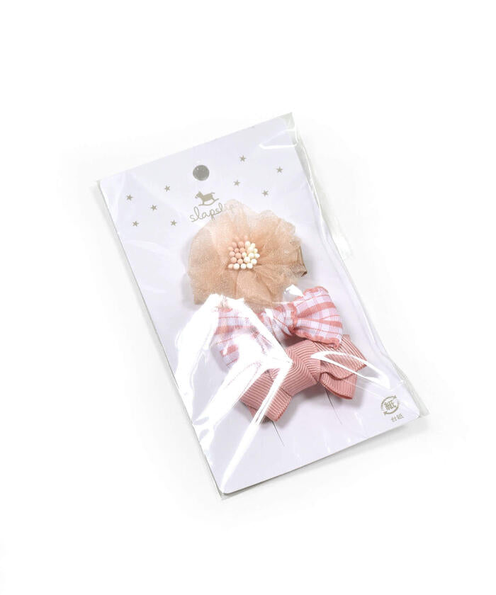 Slap Slip Baby SLAP SLIP BABY Ribbon Candy Flower Hairpin 3-Piece Set Baby