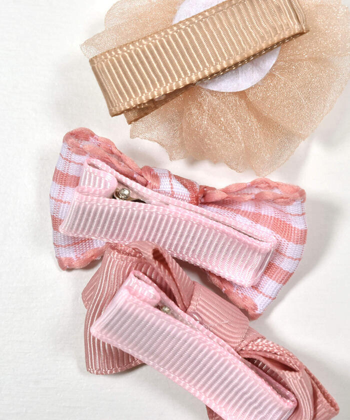 Slap Slip Baby SLAP SLIP BABY Ribbon Candy Flower Hairpin 3-Piece Set Baby