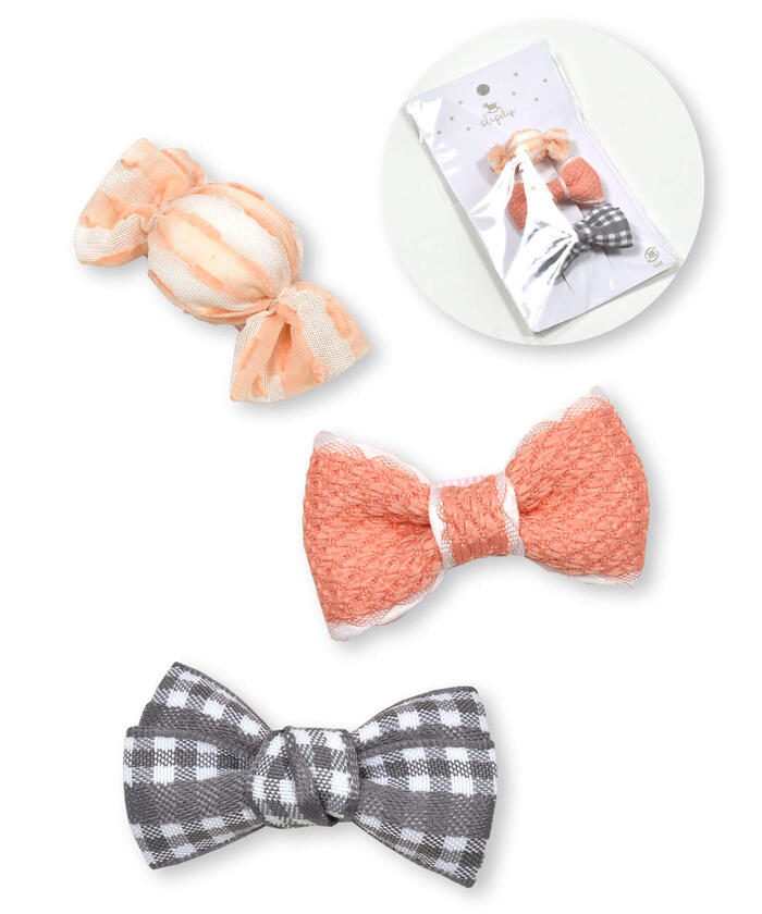 Slap Slip Baby SLAP SLIP BABY Ribbon Candy Flower Hairpin 3-Piece Set Baby