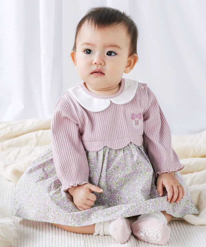 Slap Slip Baby 【Matching】 Floral Skirt Docking Romper Baby