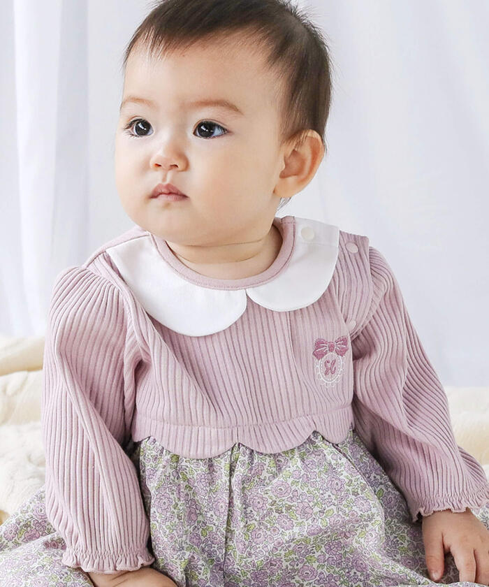 Slap Slip Baby 【Matching】 Floral Skirt Docking Romper Baby