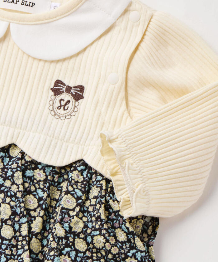 Slap Slip Baby 【Matching】 Floral Skirt Docking Romper Baby