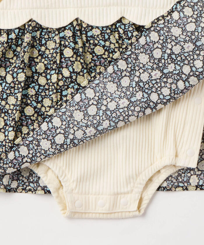 Slap Slip Baby 【Matching】 Floral Skirt Docking Romper Baby