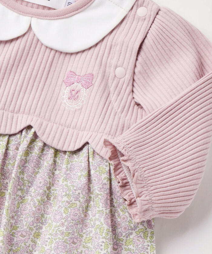 Slap Slip Baby 【Matching】 Floral Skirt Docking Romper Baby