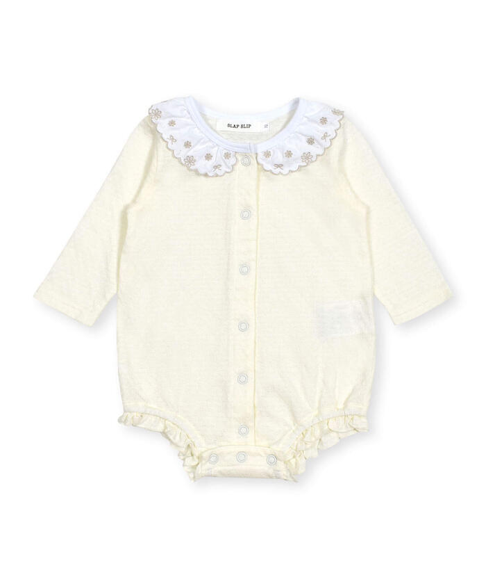 Slap Slip Baby Scalloped Edge Embroidered Collar Bodysuit Mini Baby