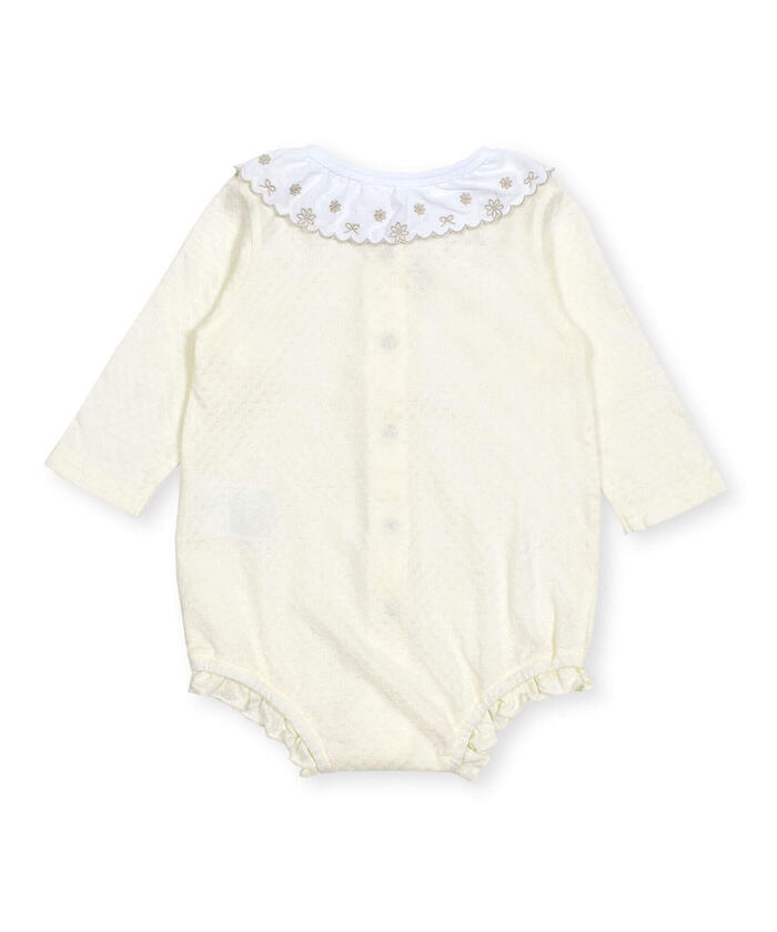 Slap Slip Baby Scalloped Edge Embroidered Collar Bodysuit Mini Baby