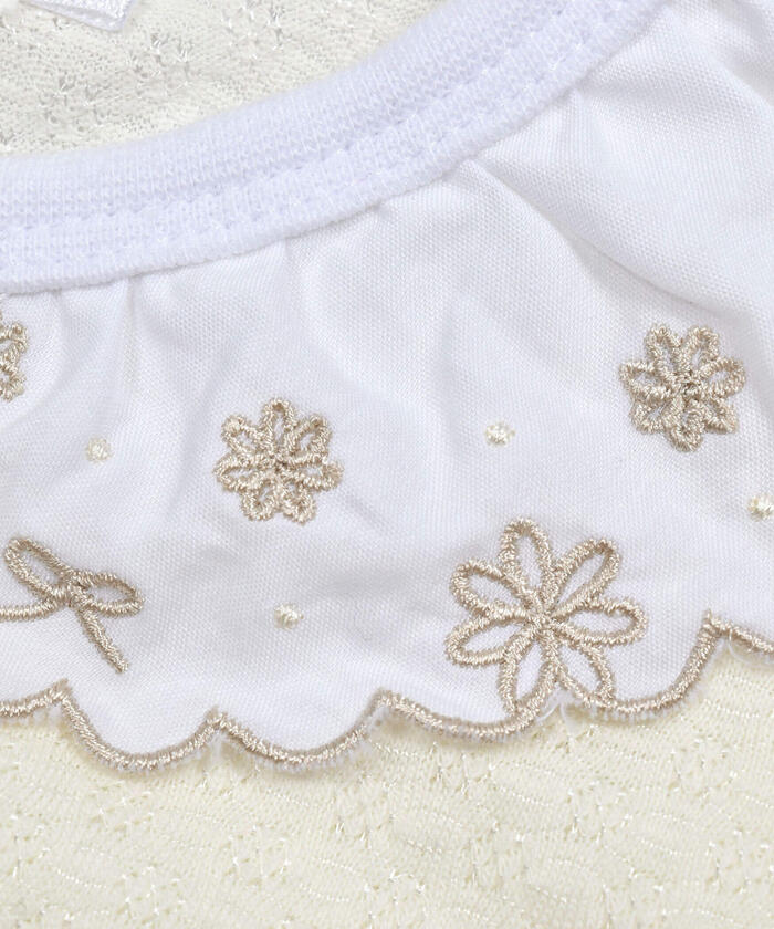 Slap Slip Baby Scalloped Edge Embroidered Collar Bodysuit Mini Baby