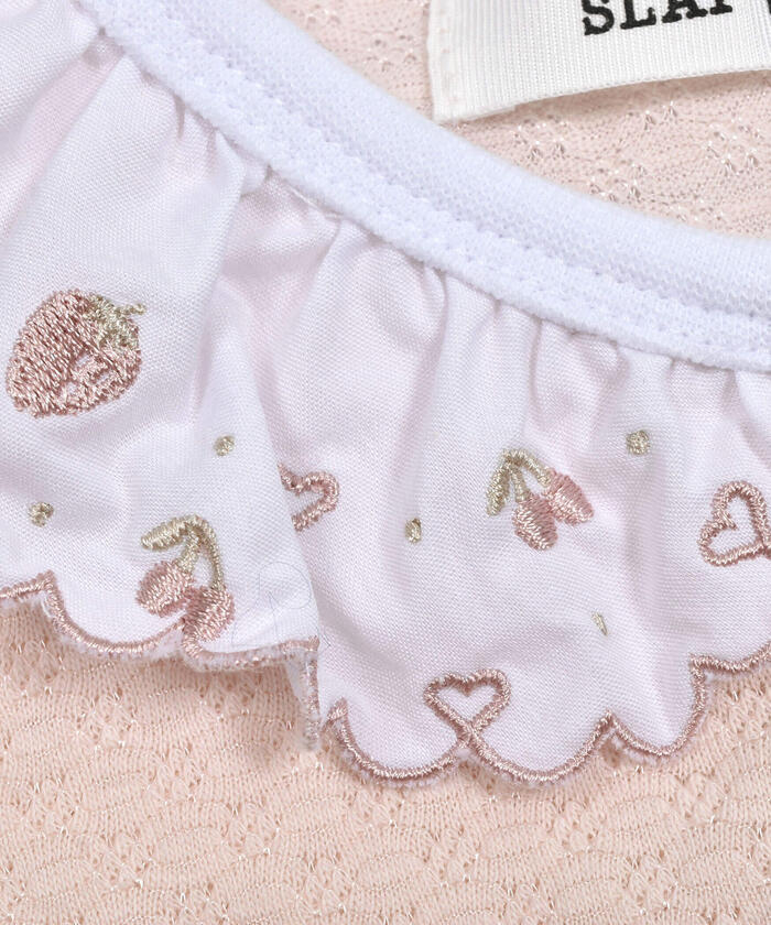 Slap Slip Baby Scalloped Edge Embroidered Collar Bodysuit Mini Baby
