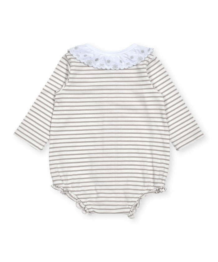 Slap Slip Baby Scalloped Edge Embroidered Collar Bodysuit Mini Baby