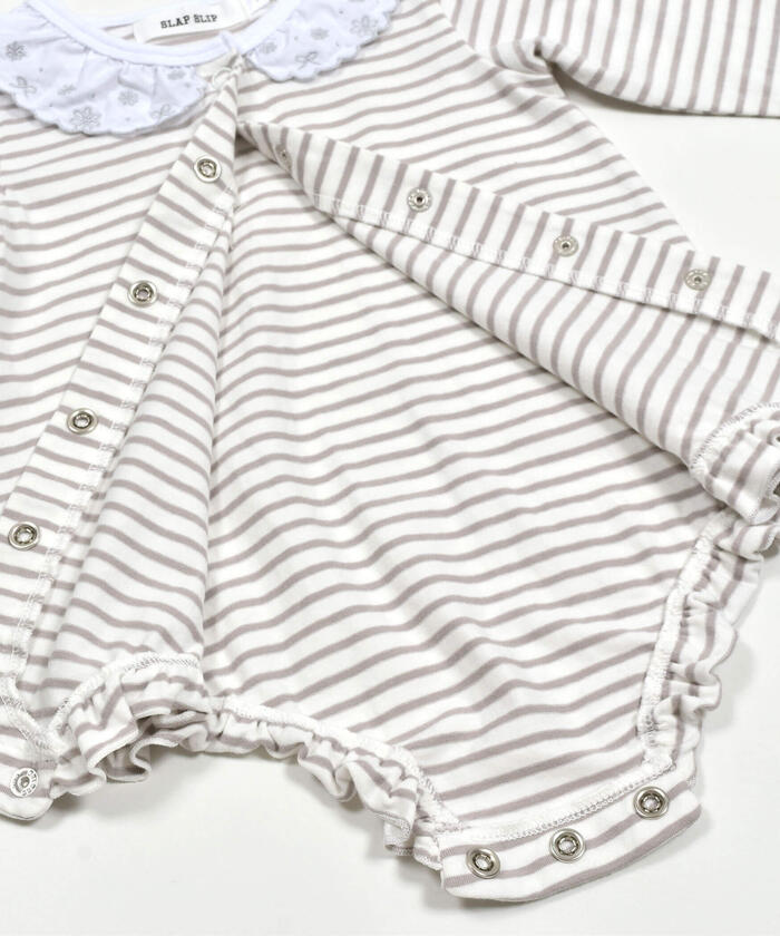 Slap Slip Baby Scalloped Edge Embroidered Collar Bodysuit Mini Baby