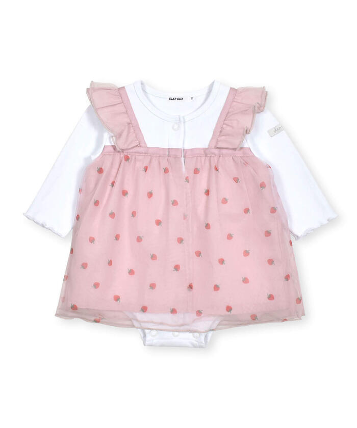 Slap Slip Baby Strawberry Pattern Tulle Skirt Docking Romper Baby