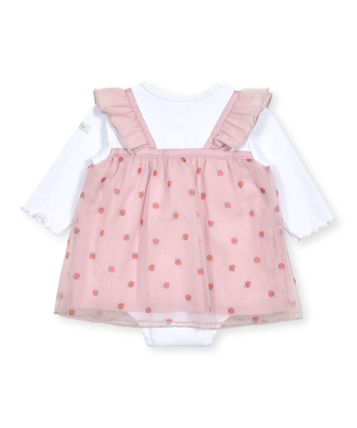 Slap Slip Baby Strawberry Pattern Tulle Skirt Docking Romper Baby