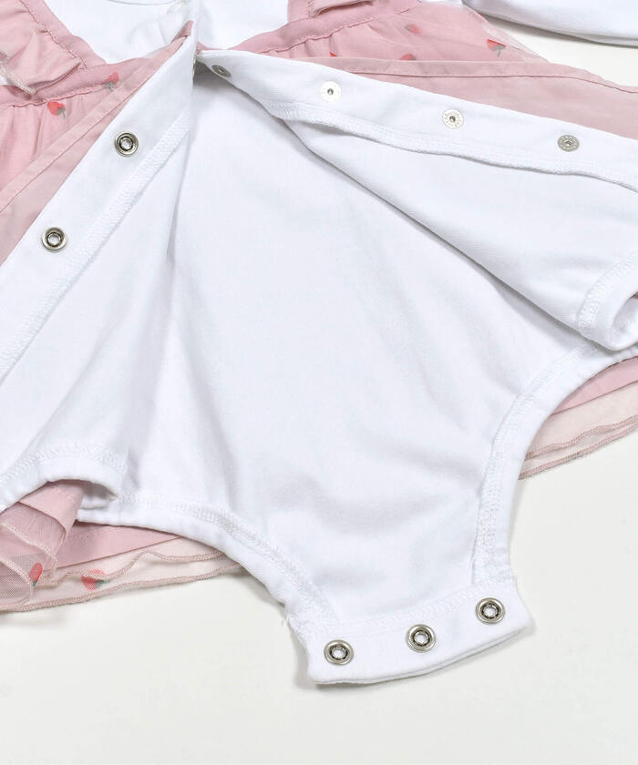 Slap Slip Baby Strawberry Pattern Tulle Skirt Docking Romper Baby
