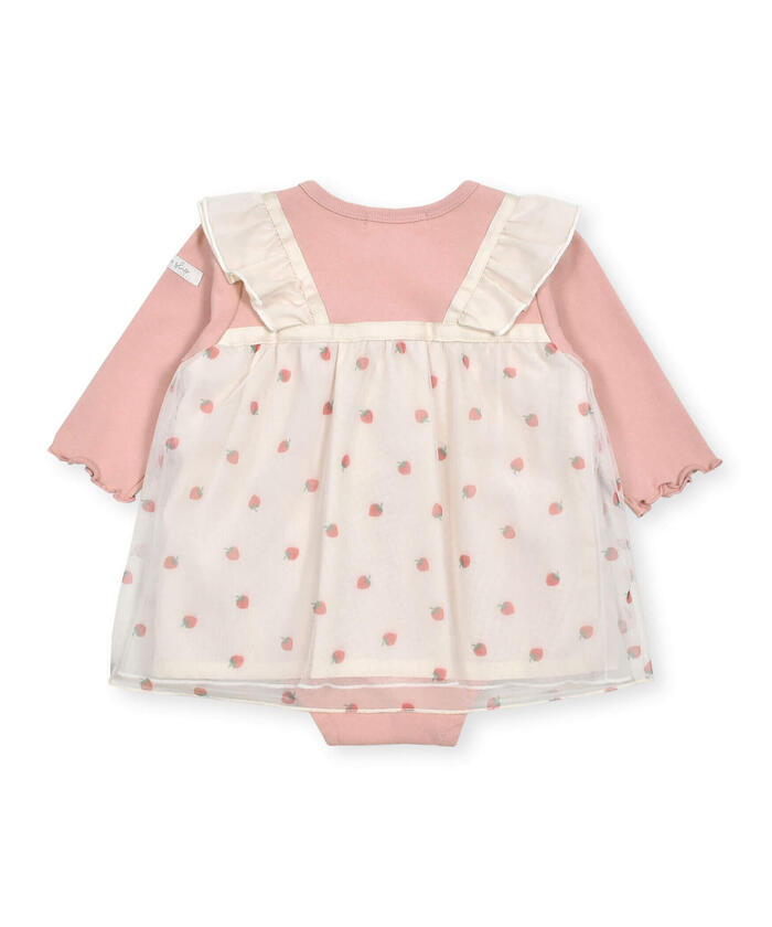 Slap Slip Baby Strawberry Pattern Tulle Skirt Docking Romper Baby