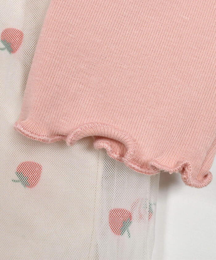 Slap Slip Baby Strawberry Pattern Tulle Skirt Docking Romper Baby