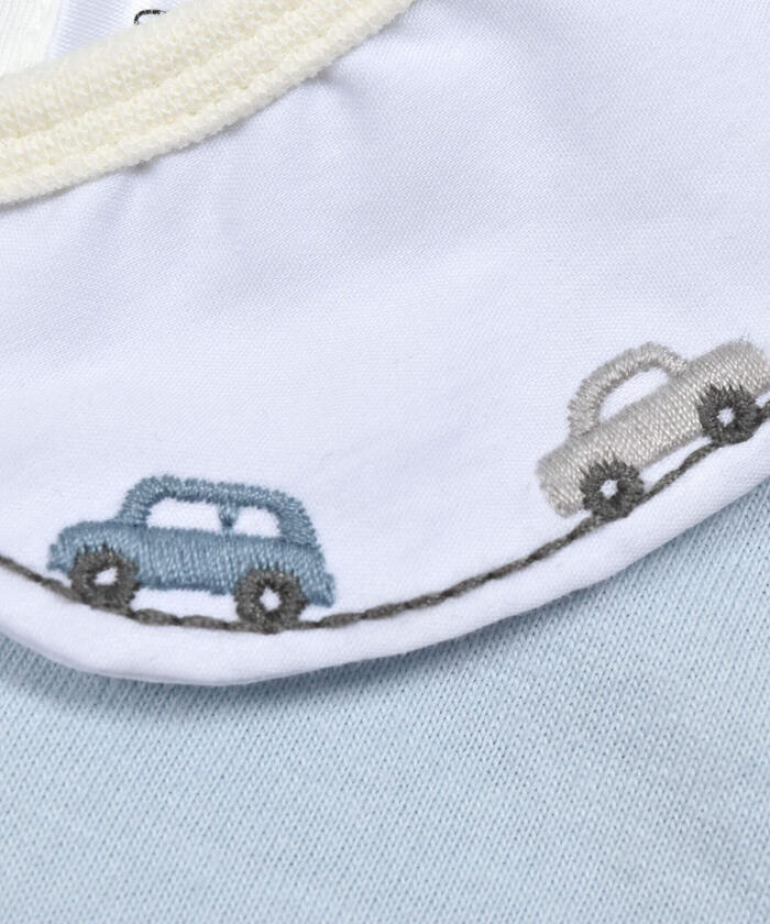 斯拉普 斯利普 嬰兒 SLAP SLIP BABY 刺繡領口無地條紋切換身體迷你嬰兒