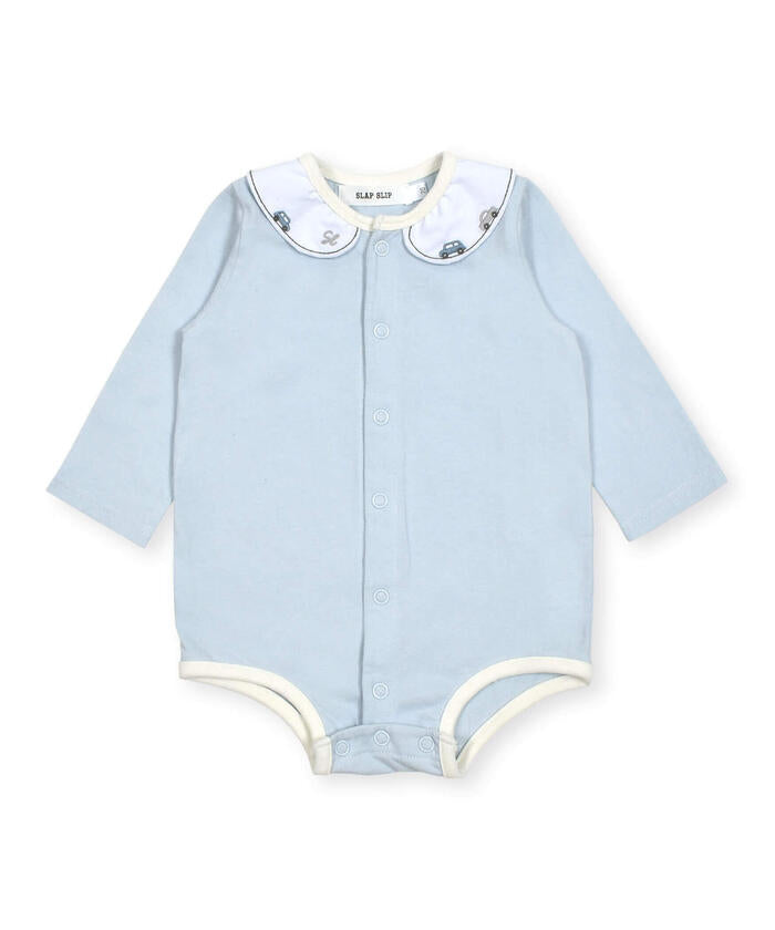 斯拉普 斯利普 嬰兒 SLAP SLIP BABY 刺繡領口無地條紋切換身體迷你嬰兒