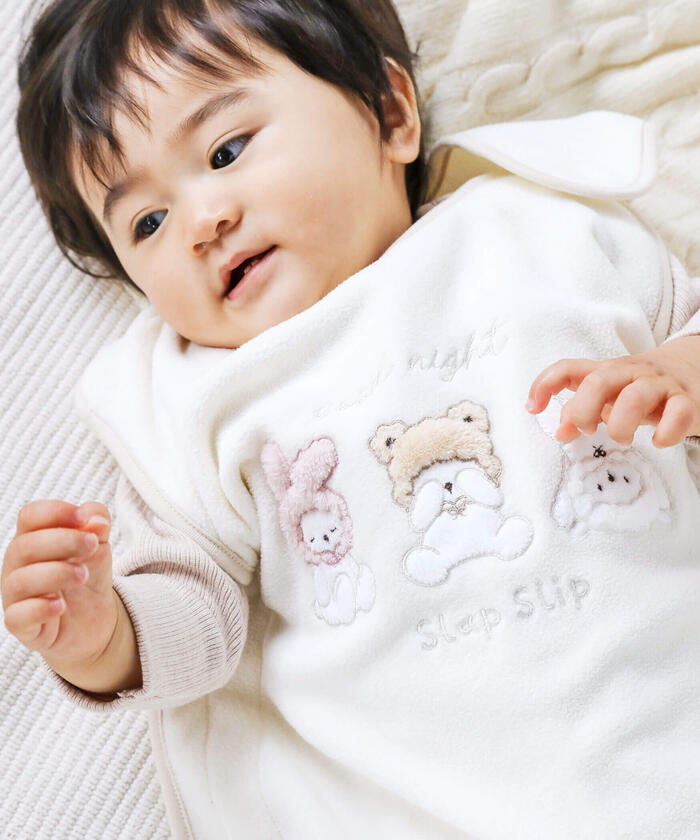 斯拉普 斯利普 嬰兒 SLAP SLIP BABY 動物圖案熊兔羊邊條絨毛睡袋嬰兒