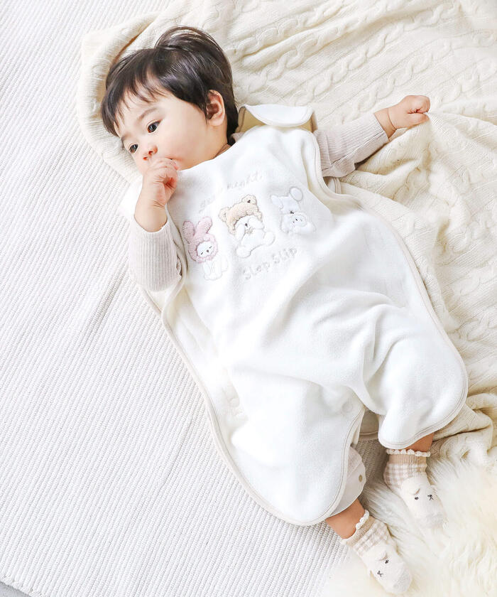 斯拉普 斯利普 嬰兒 SLAP SLIP BABY 動物圖案熊兔羊邊條絨毛睡袋嬰兒