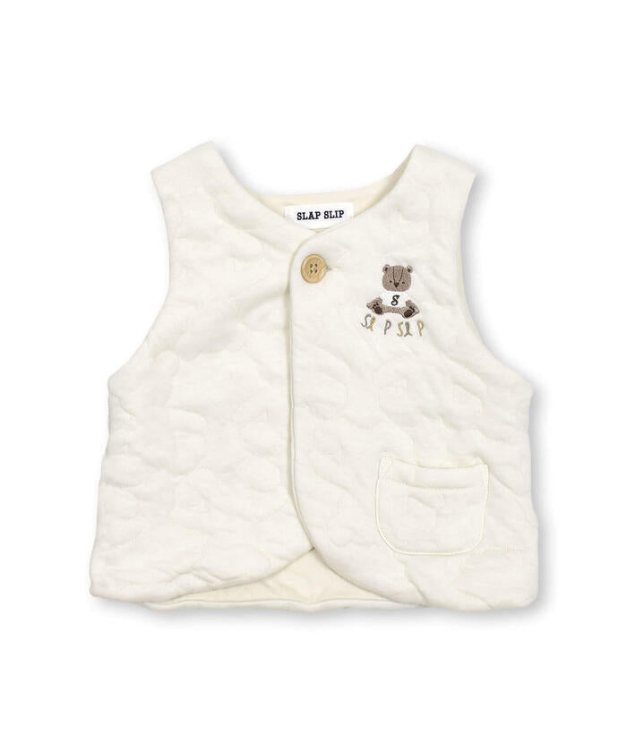 斯拉普 斯利普 嬰兒 SLAP SLIP BABY 【相襯】熊熊剪影絎縫胸前刺繡背心嬰兒