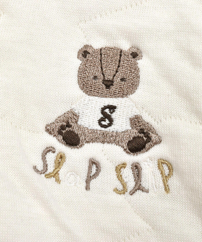 斯拉普 斯利普 嬰兒 SLAP SLIP BABY 【相襯】熊熊剪影絎縫胸前刺繡背心嬰兒