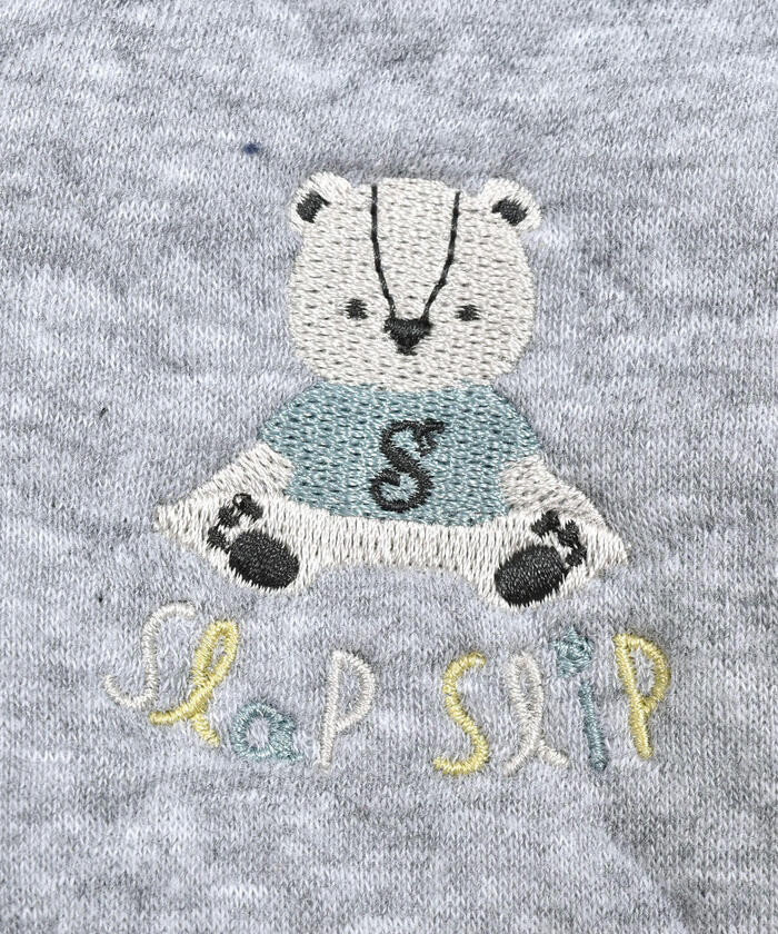 斯拉普 斯利普 嬰兒 SLAP SLIP BABY 【相襯】熊熊剪影絎縫胸前刺繡背心嬰兒