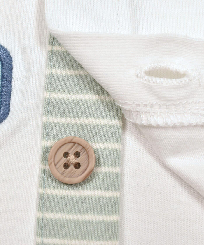 斯拉普 斯利普 嬰兒 SLAP SLIP BABY 【UV防護】無袖雙色動物印花刺繡開衫嬰兒(70~