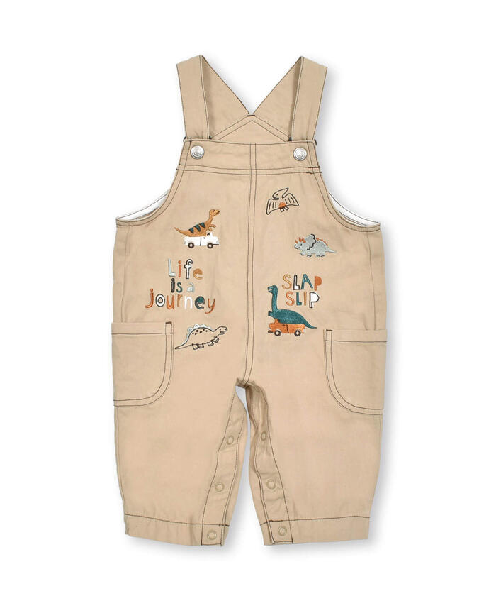 Slap Slip Baby SLAP SLIP BABY Dinosaur Embroidered Denim Twill Overall Baby
