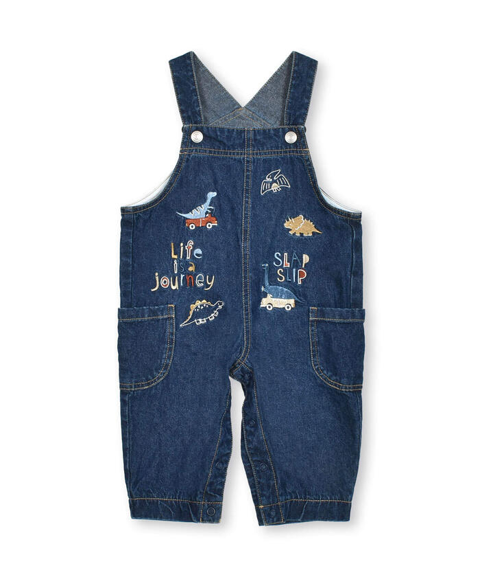 Slap Slip Baby SLAP SLIP BABY Dinosaur Embroidered Denim Twill Overall Baby