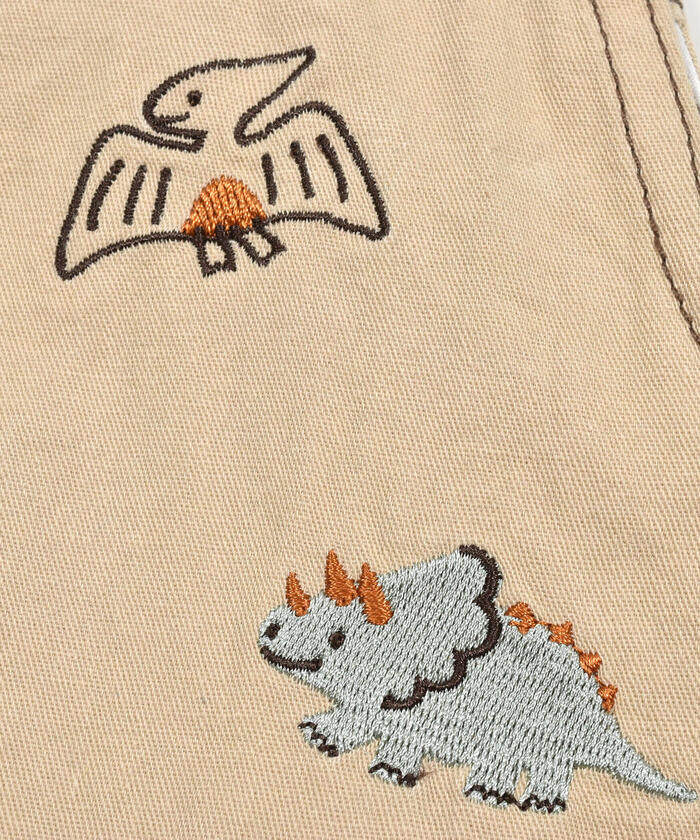Slap Slip Baby SLAP SLIP BABY Dinosaur Embroidered Denim Twill Overall Baby
