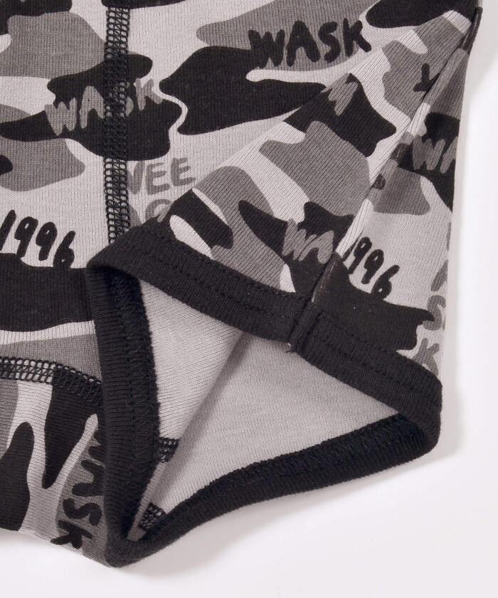 WASK Plain + Camouflage Logo Pattern 2P Ribbed Shorts [Non-returnable item]