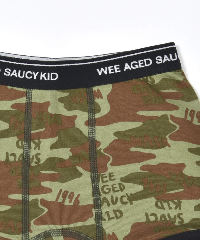 WASK Plain + Camouflage Logo Pattern 2P Ribbed Shorts [Non-returnable item]