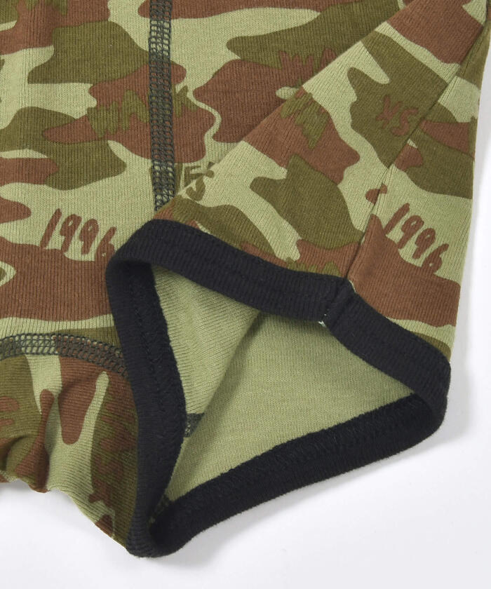 WASK Plain + Camouflage Logo Pattern 2P Ribbed Shorts [Non-returnable item]