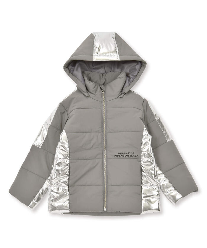 WASK Water-Repellent Process Silver Contrast Mid-Weight Taffeta Jacket